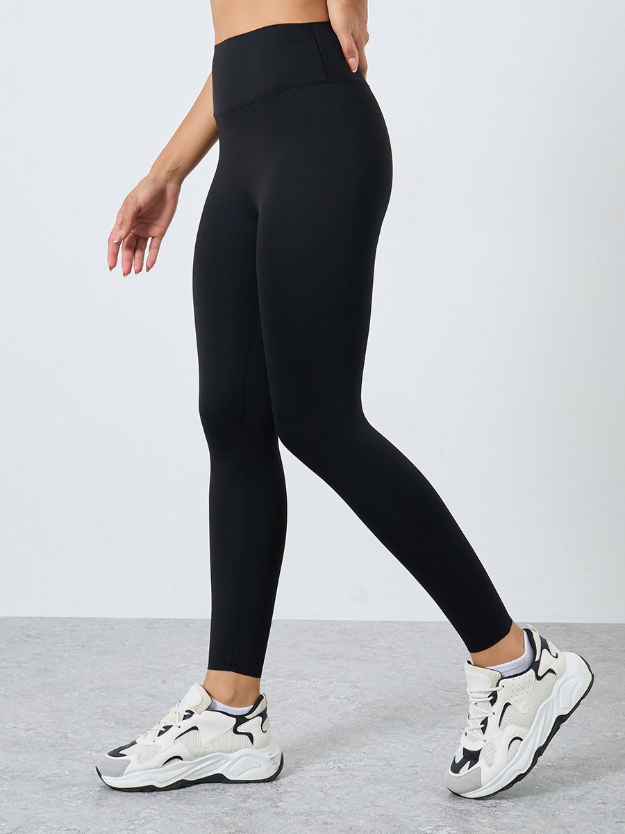Broad Waistband Raw Edge Leggings