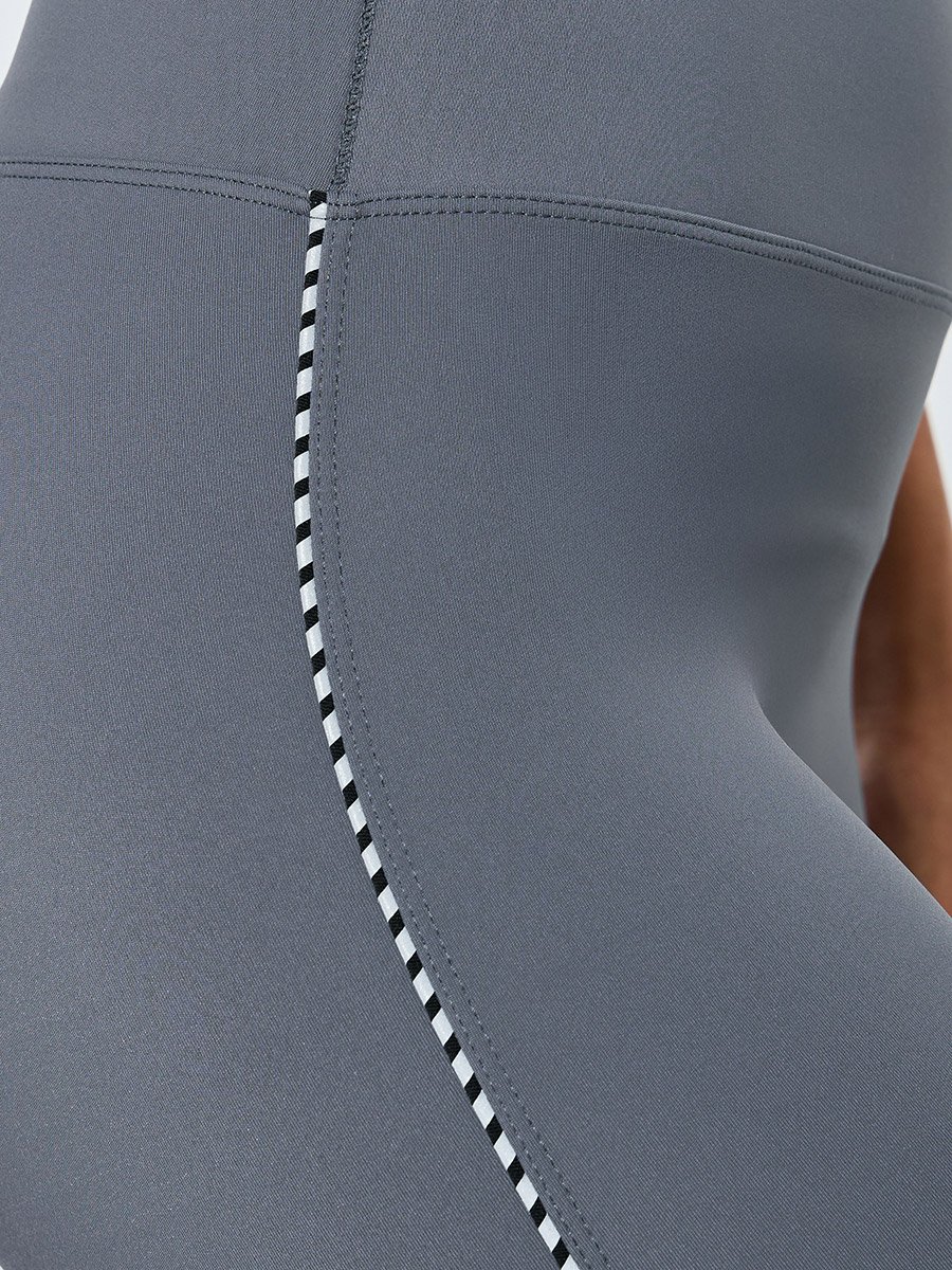 Contrast Single Line Side Piping Leggings