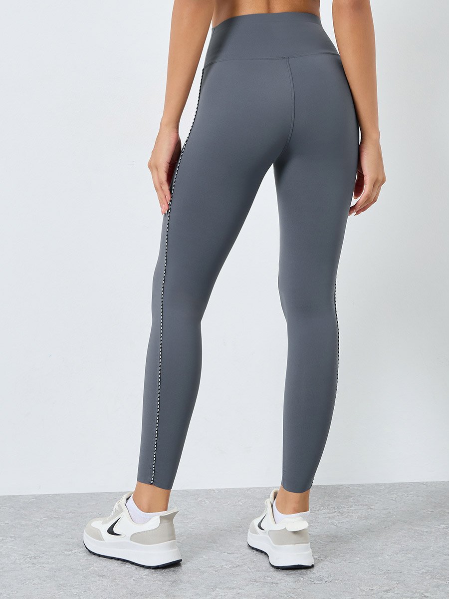 Contrast Single Line Side Piping Leggings