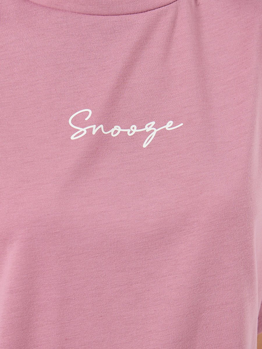 Slogan T-Shirt and Paisley Print Pyjama Set