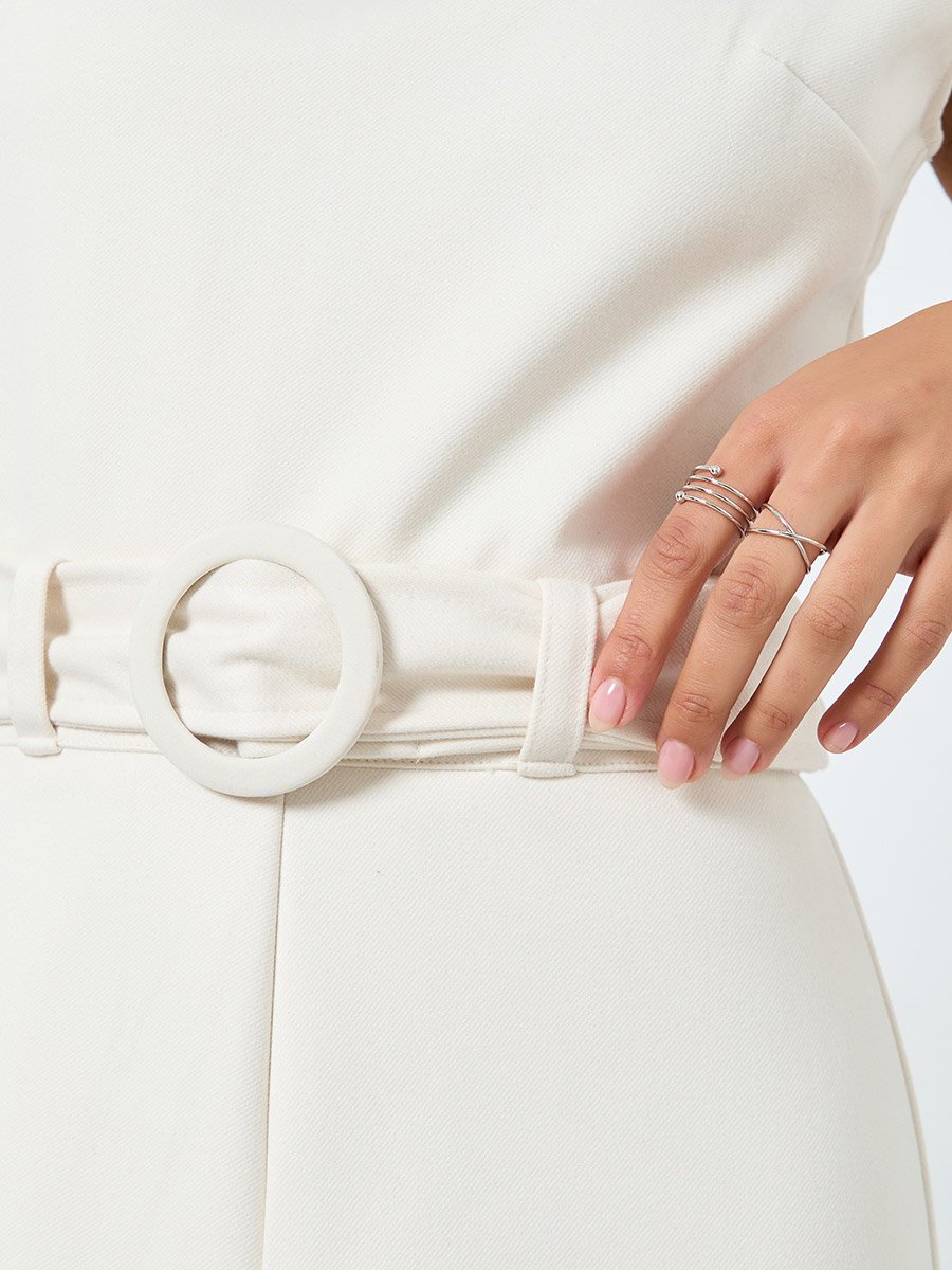 Cream Sleeveless A-Line Maxi Dress