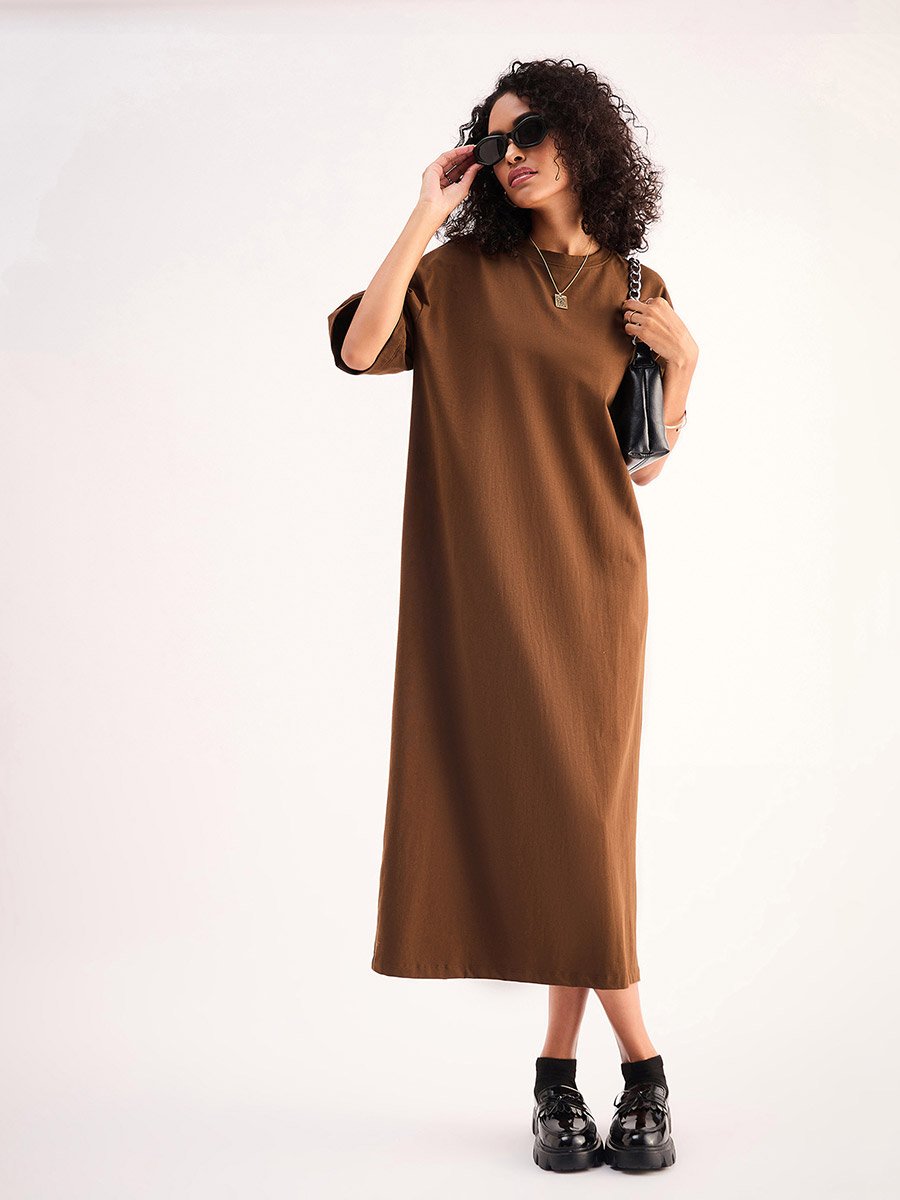 brown oversized t shirt dress Nashville Babe T-Shirt Dress - Brown