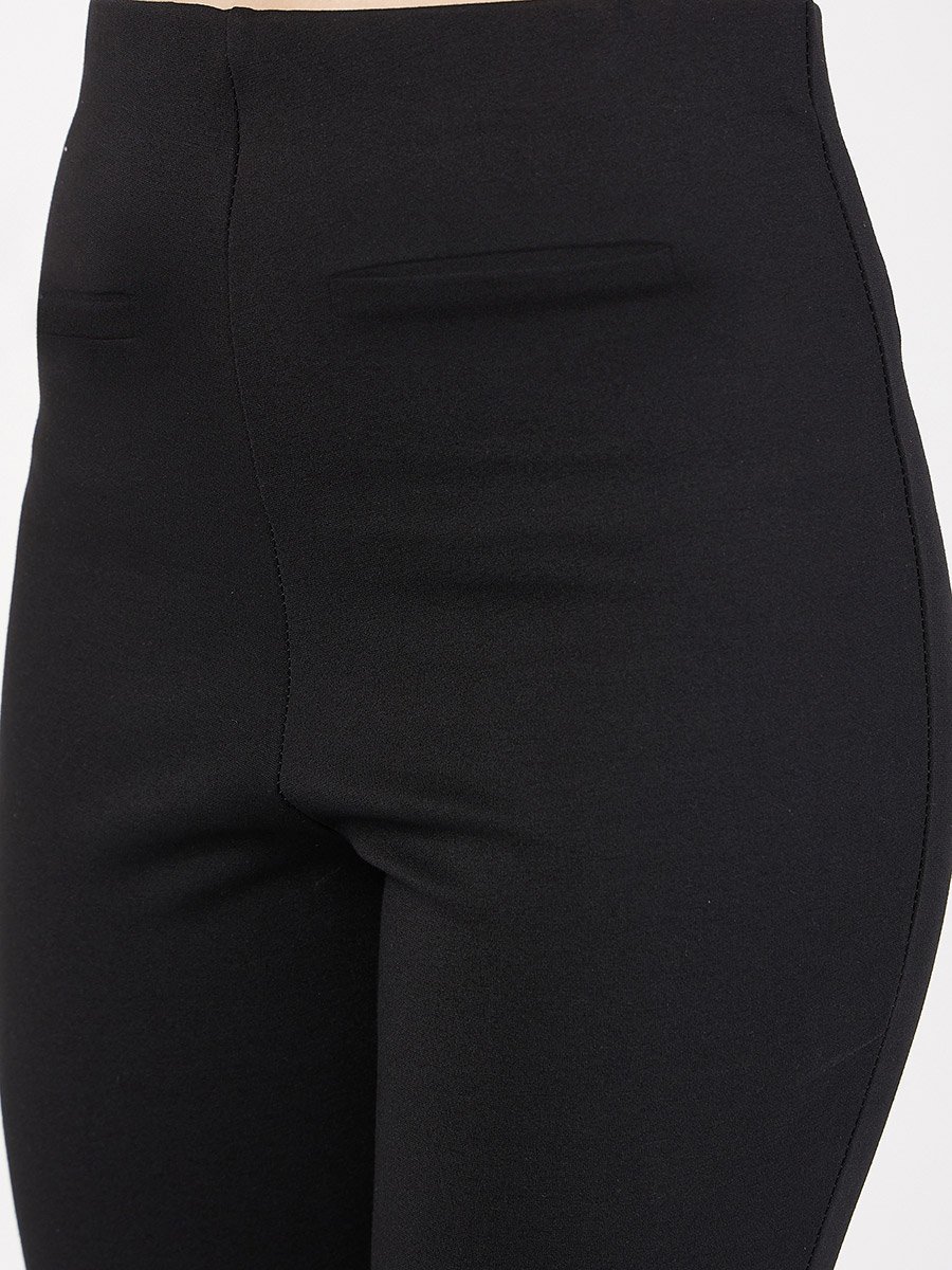 بنطال سادة واسع بخصر عالي