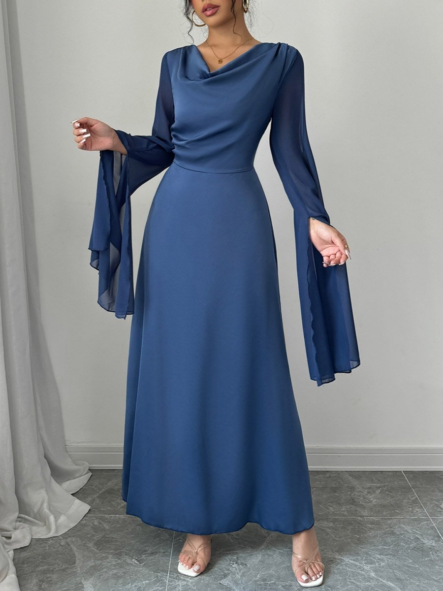 blue aline dress with sleeves Lucille Maxi Dress main image 0