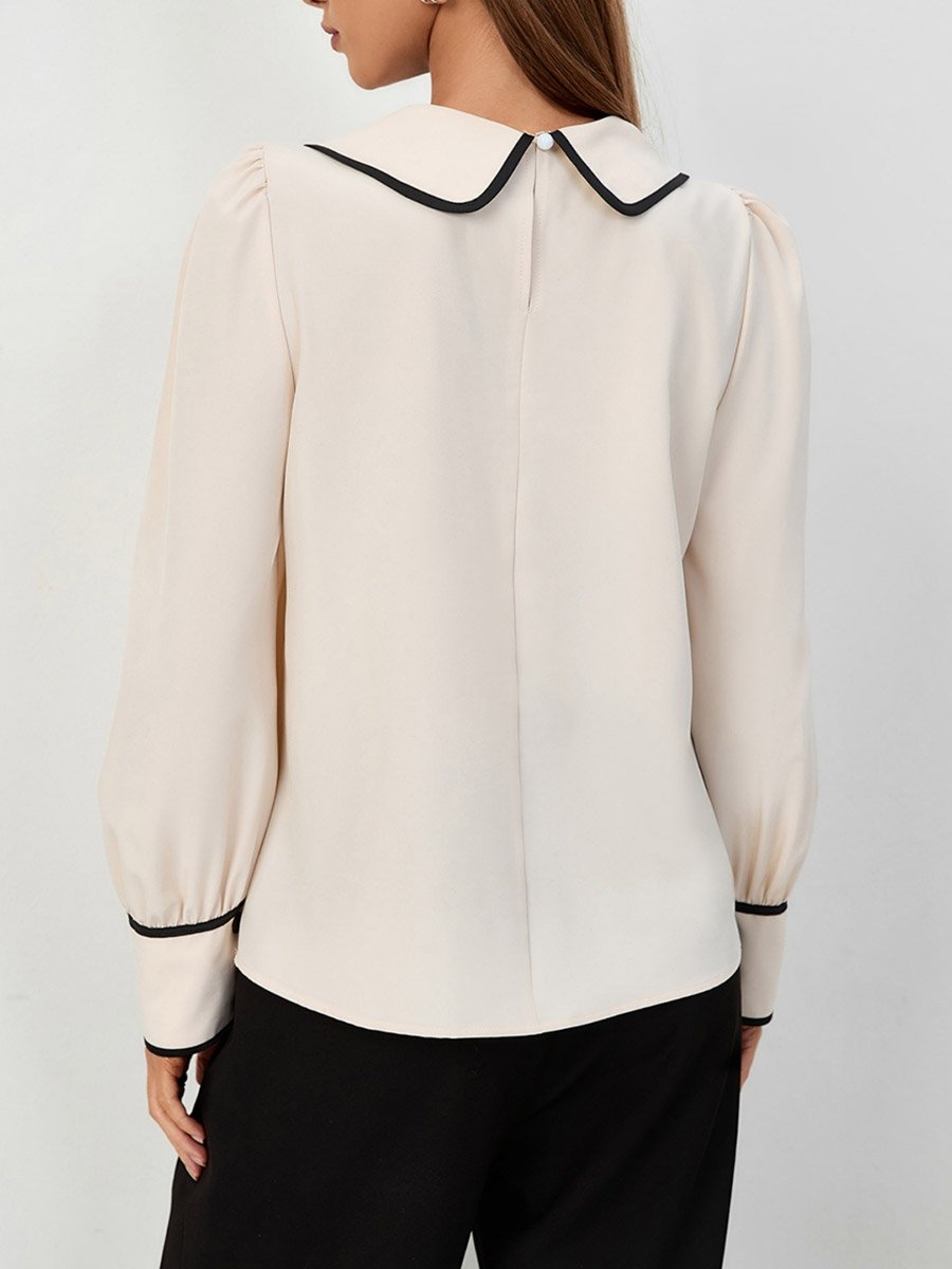 Beige Peter Pan Collar Blouse