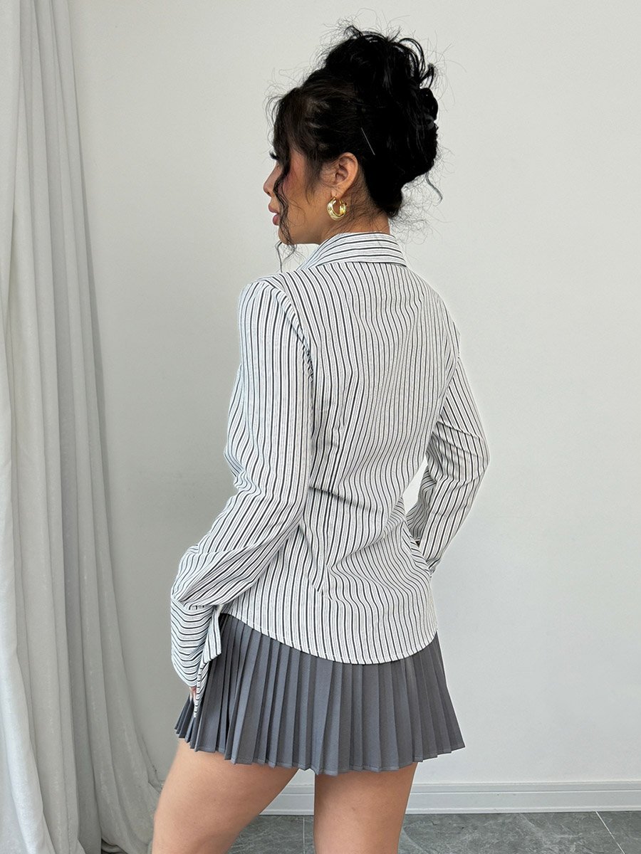 Striped Button Up Long Sleeve Shirt