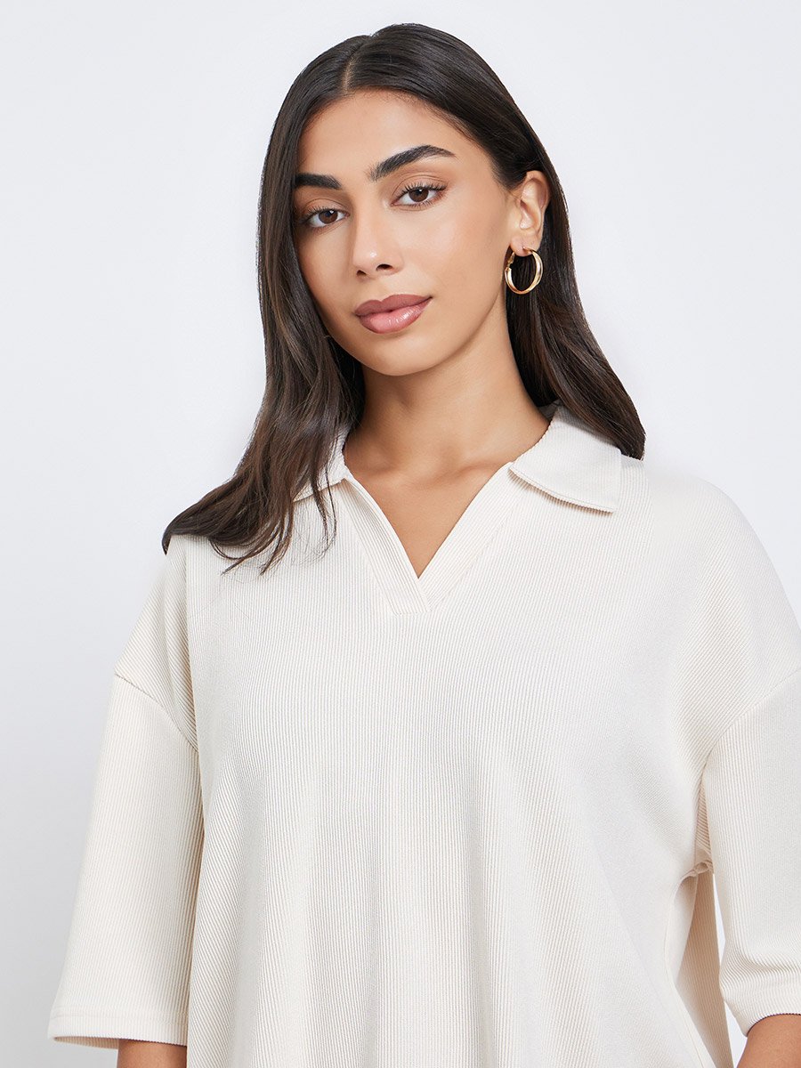 Beige Soft Touch Relaxed Fit Polo T-Shirt