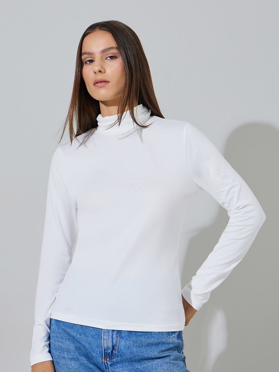 Pack of 2 - Solid High Neck Fitted T-Shirt