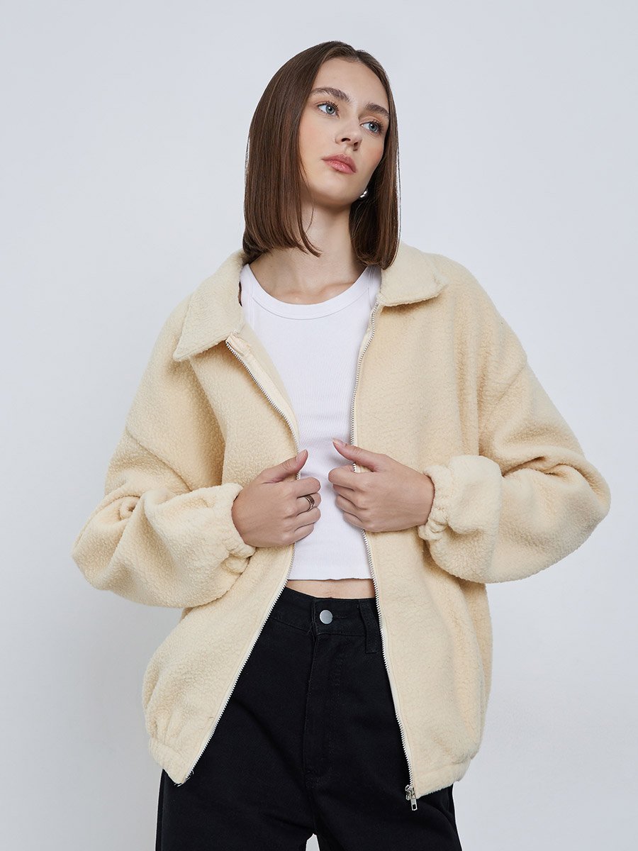 cream fleece dress coat women Amazon.com: AYziemezm Winter Jackets for Women Fleece Sherpa Lined Jacket  Lapel Collar Pea Coat Thicken Warm Fuzzy Jacket Outerwear : Clothing, Shoes  & Jewelry