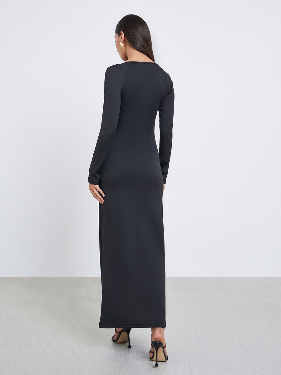 Black Sweetheart Neck Maxi Dress