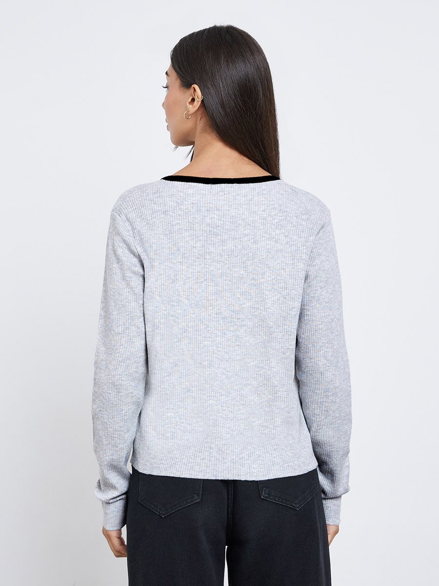 2-Piece Ribbed Knit Cardigan with Cami
