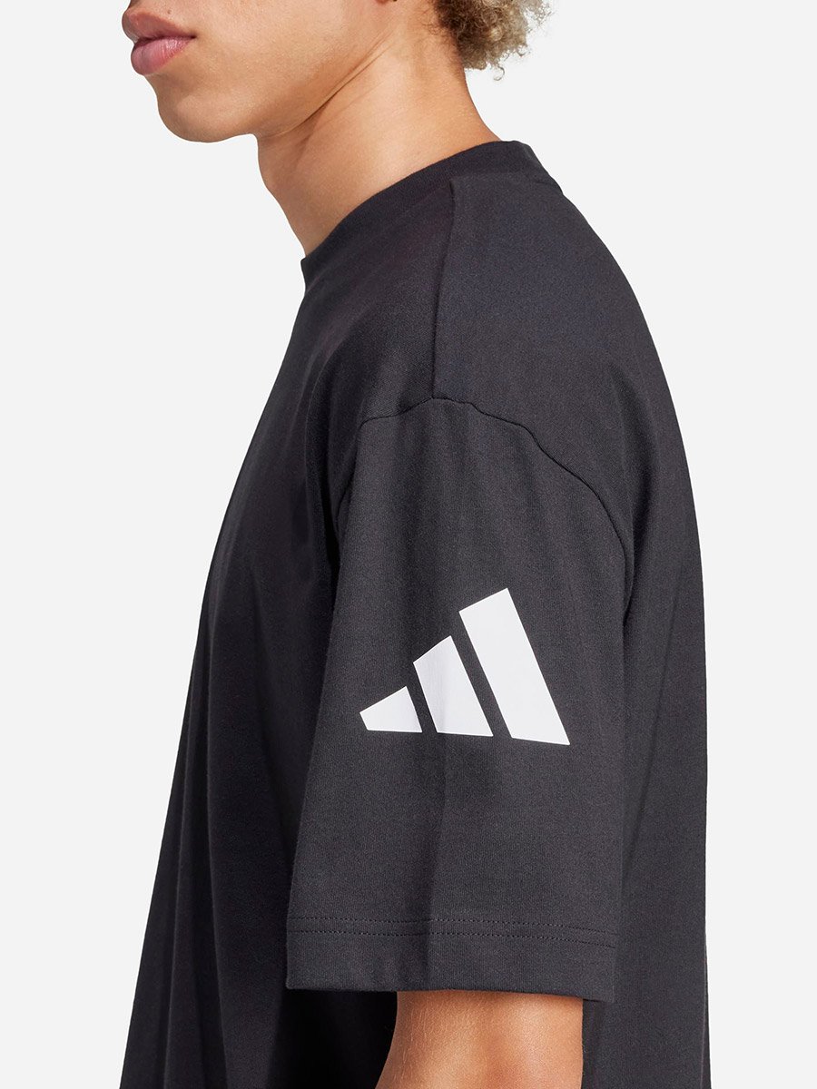 Essentials Lose Fit Three Bar Men T-Shirt Black