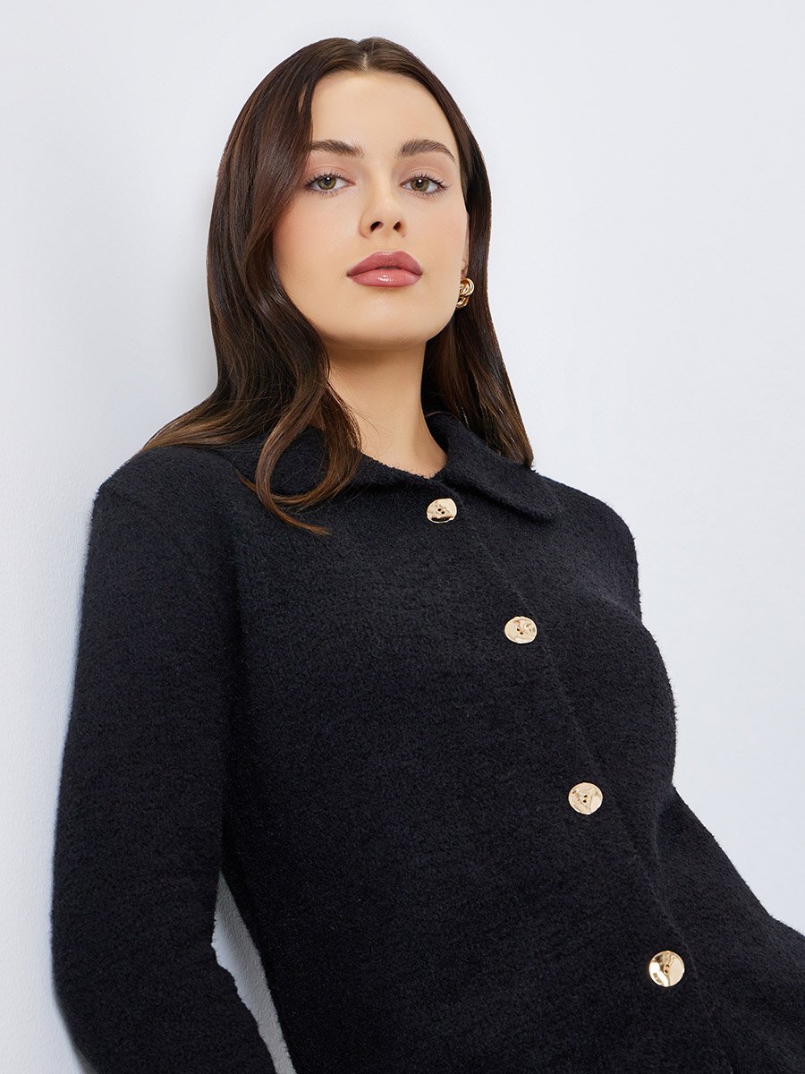 Regular Fit Buttoned Chunky Knit Cardigan
