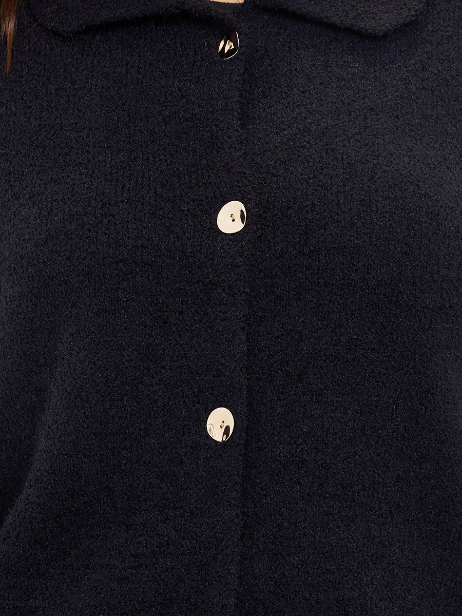 Regular Fit Buttoned Chunky Knit Cardigan