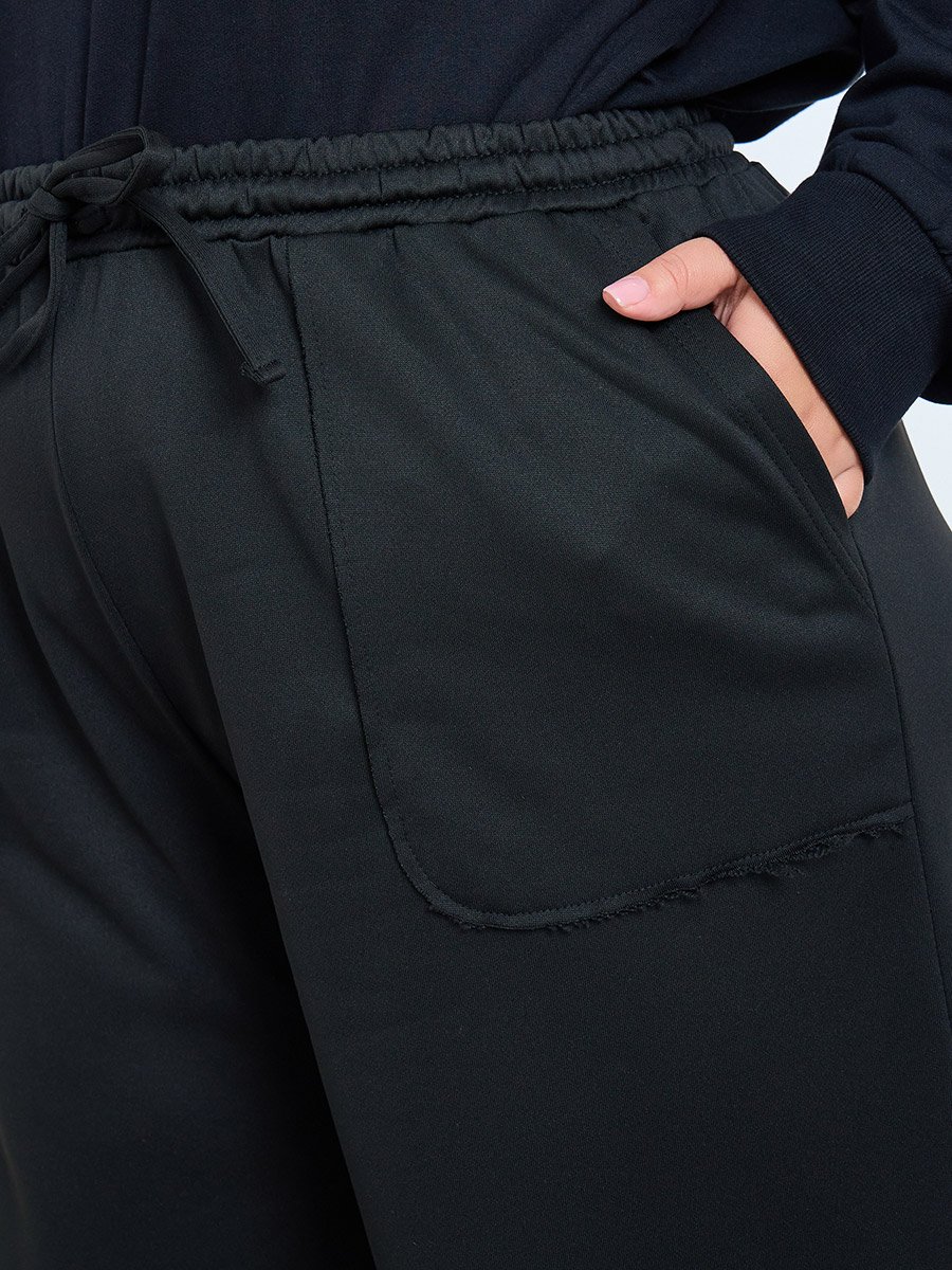 Plus Size Wide Leg Knit Joggers
