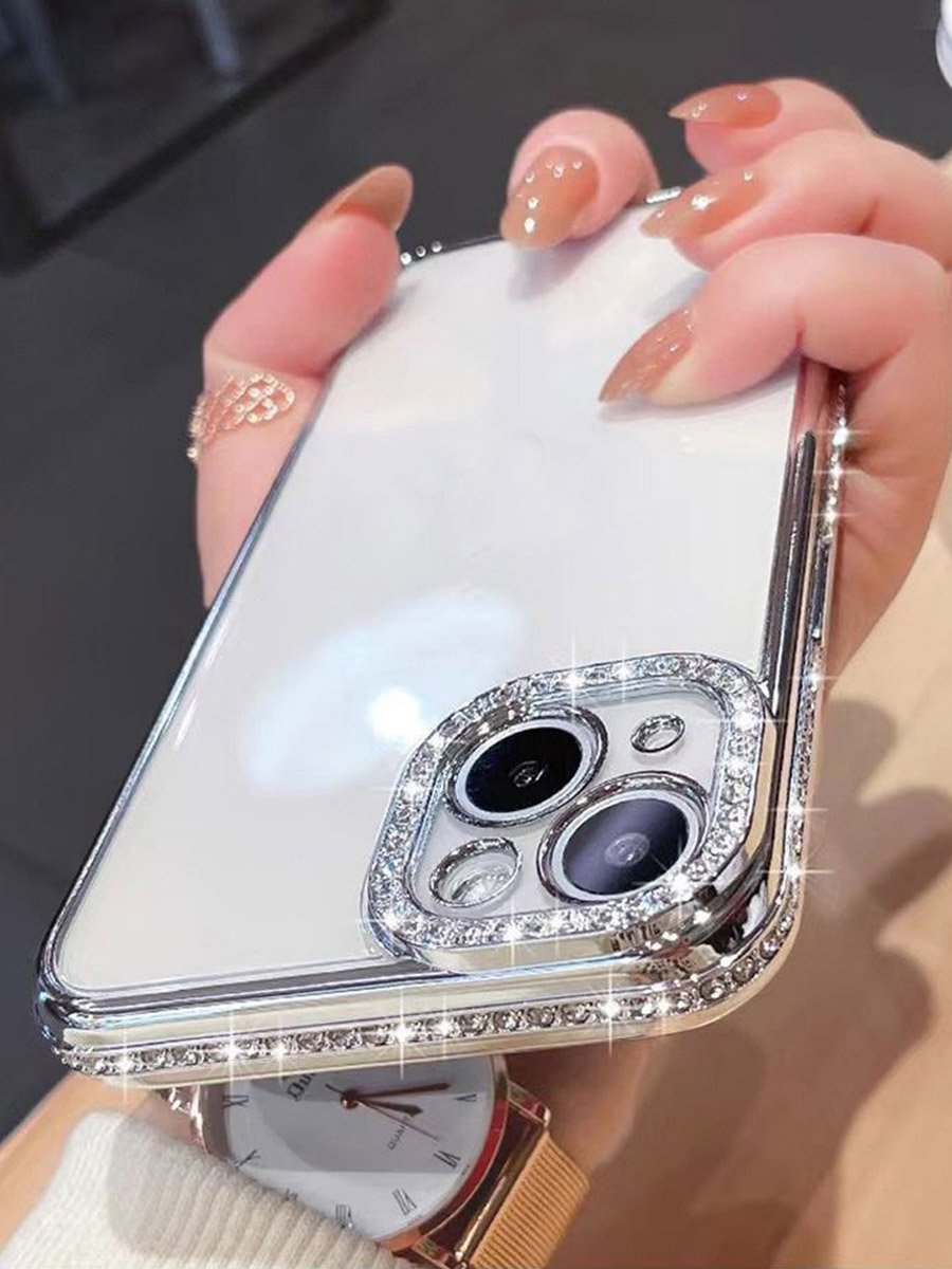Transparent Embellished Trim iPhone Case