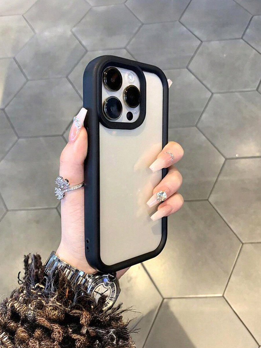 Solid Trim Transparent Back iPhone Case