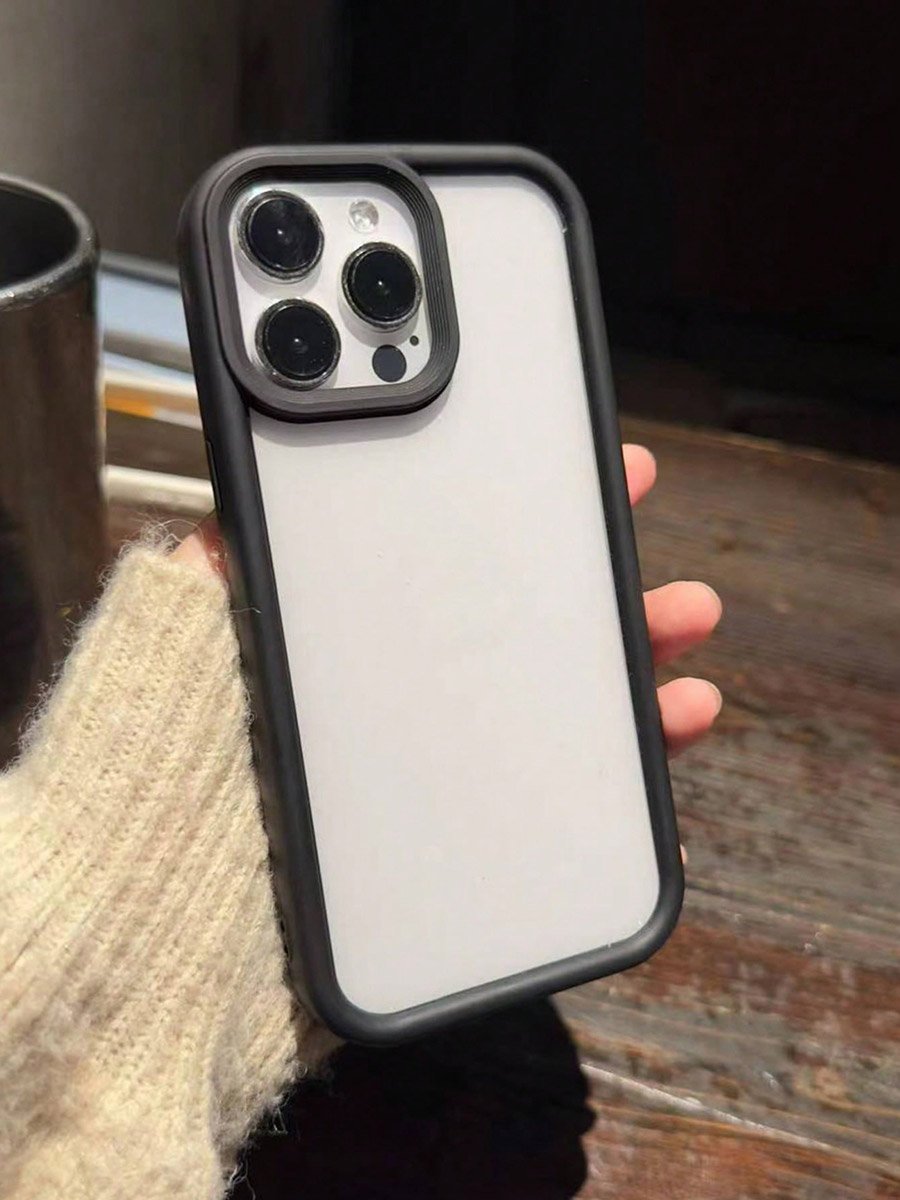 Solid Trim Transparent Back iPhone Case