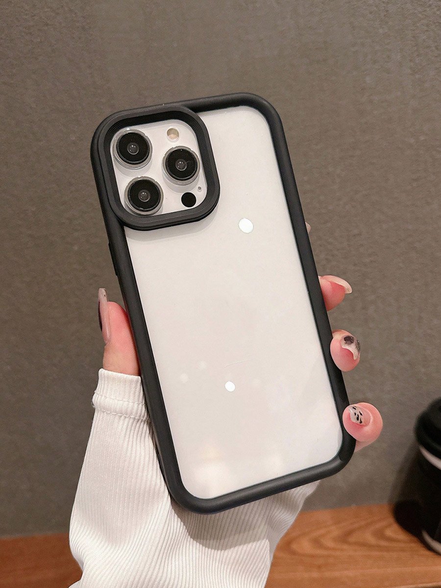 Solid Trim Transparent Back iPhone Case