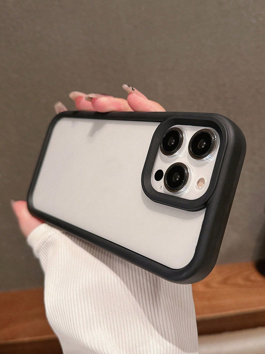 Solid Trim Transparent Back iPhone Case