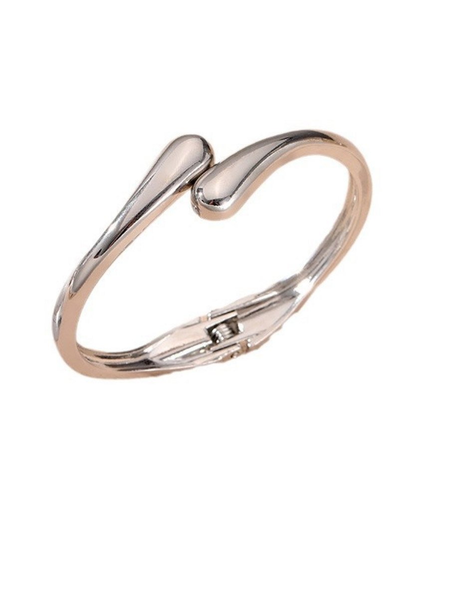 Waterdrop Shape Ring And Cuff Bracelet Jewelry Set