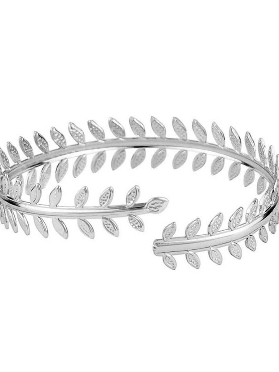 Silver Leaf Cuff Bracelet
