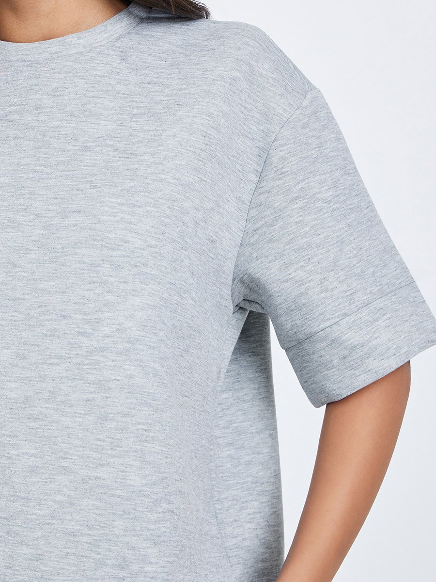 Grey Oversized Round Neck T-Shirt