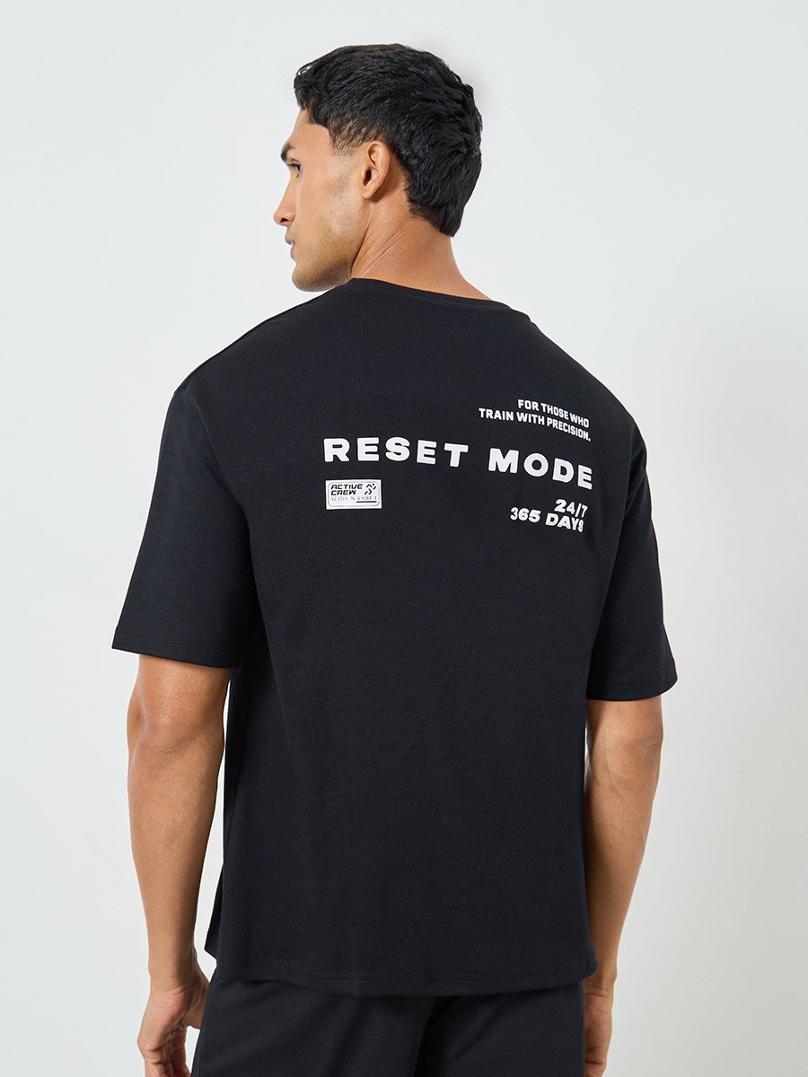 Men Oversized Minimal Front Print T-Shirt