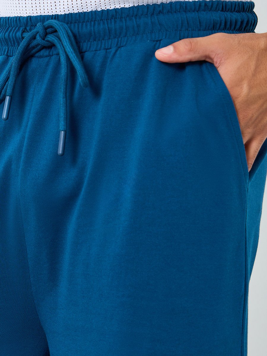 Men Blue Oversized Lounge Shorts