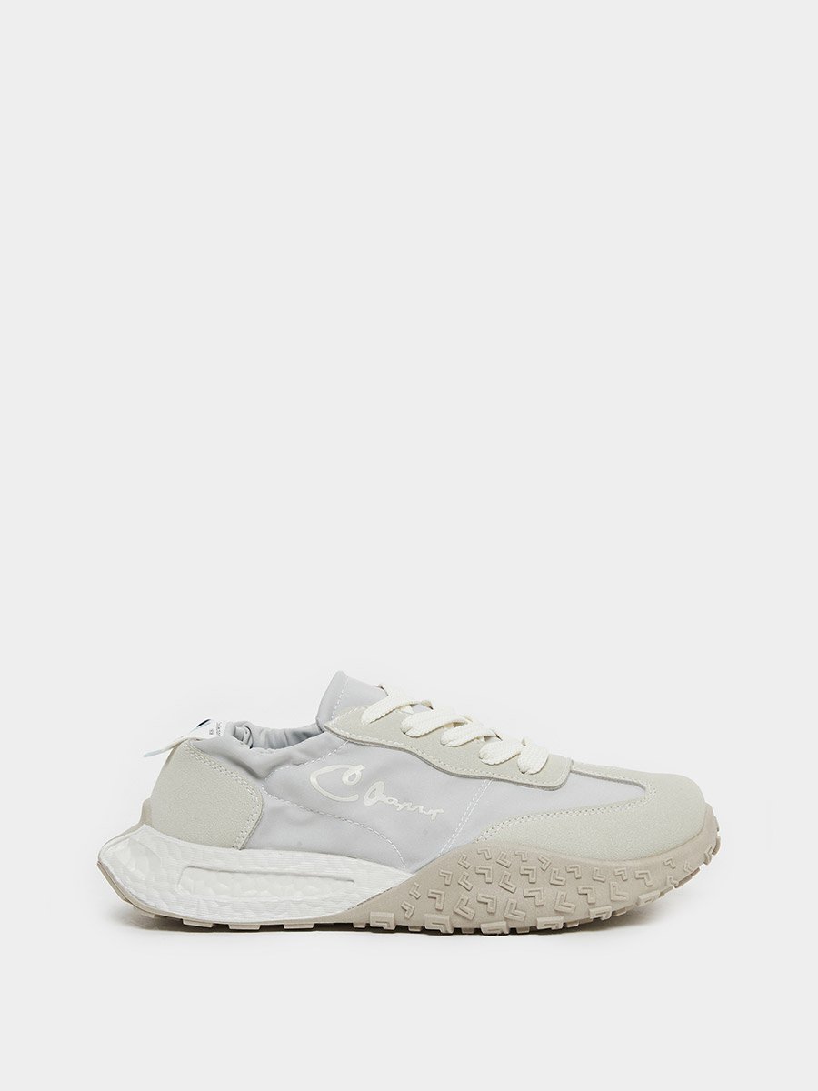 Women Printed Panel Stretch-Lace Sneakers