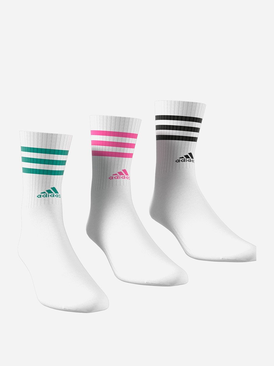 3Stripes Cushioned Sportswear 3 Pair Pack Unisex Crew Socks White