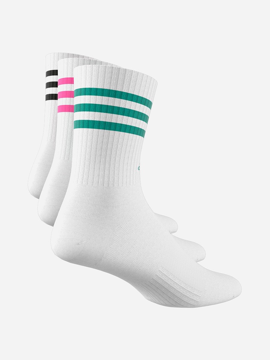 3Stripes Cushioned Sportswear 3 Pair Pack Unisex Crew Socks White