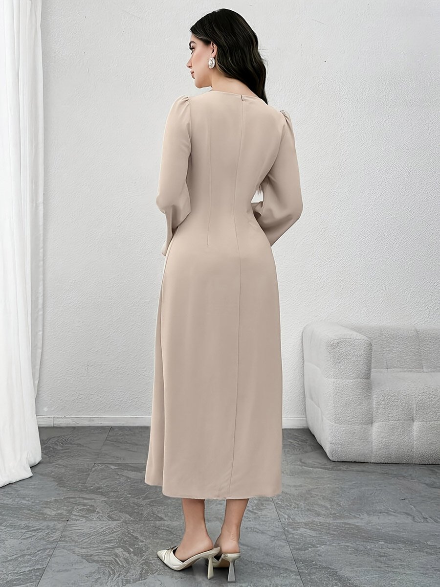 Floral Embroidered Detail Square Neck Maxi Dress