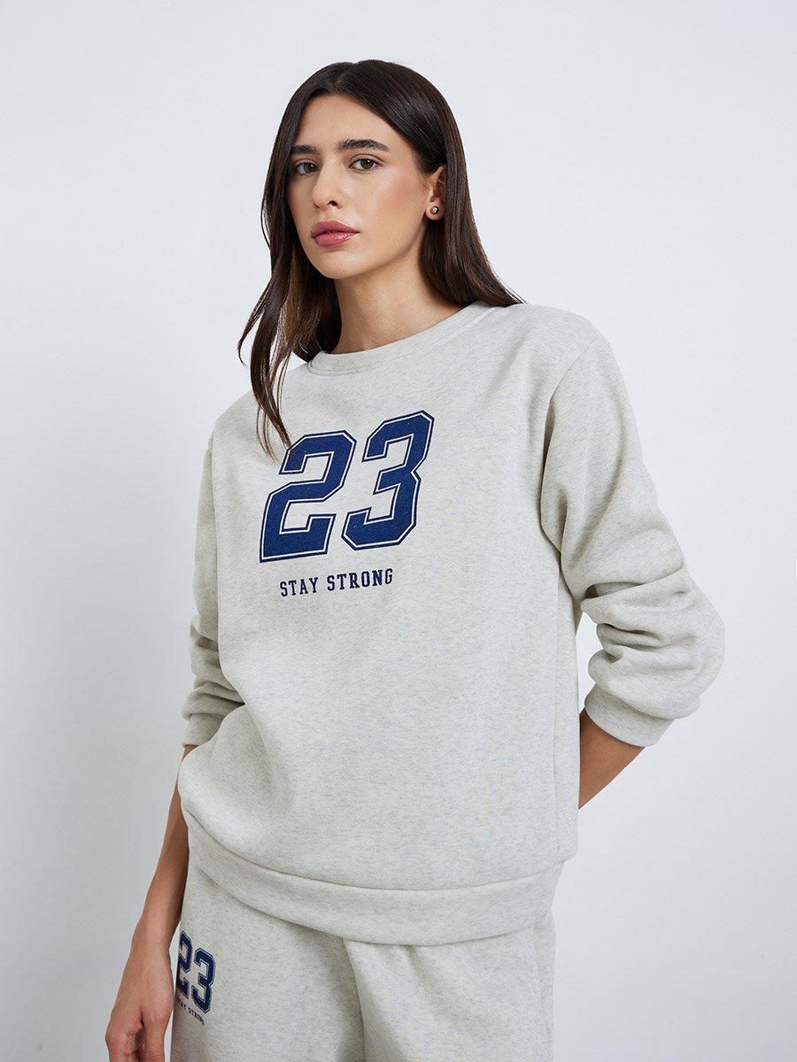 Grey Crew Neck Oversized Sweatshirt and Joggers Co-Ords