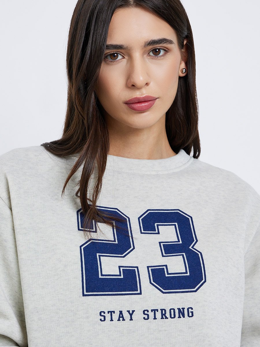 Grey Crew Neck Oversized Sweatshirt and Joggers Co-Ords