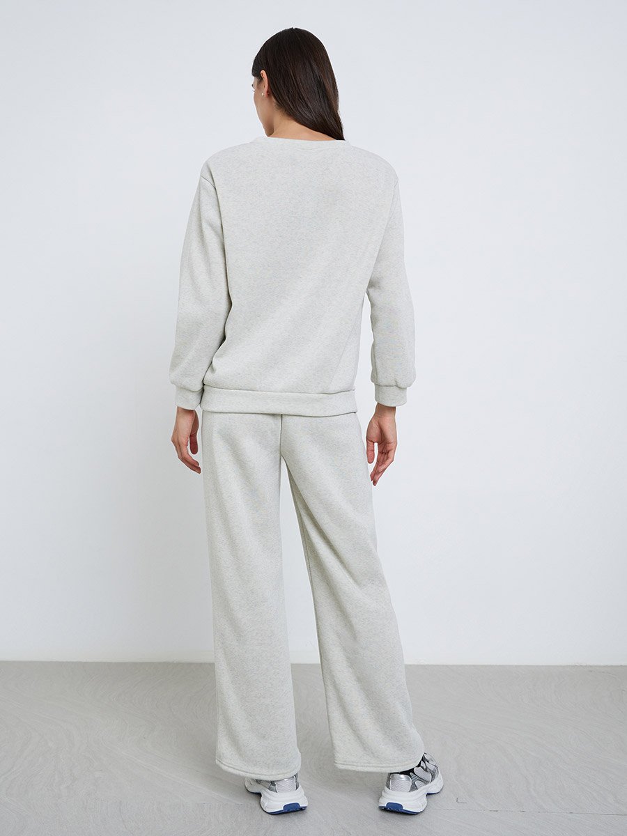 Grey Crew Neck Oversized Sweatshirt and Joggers Co-Ords