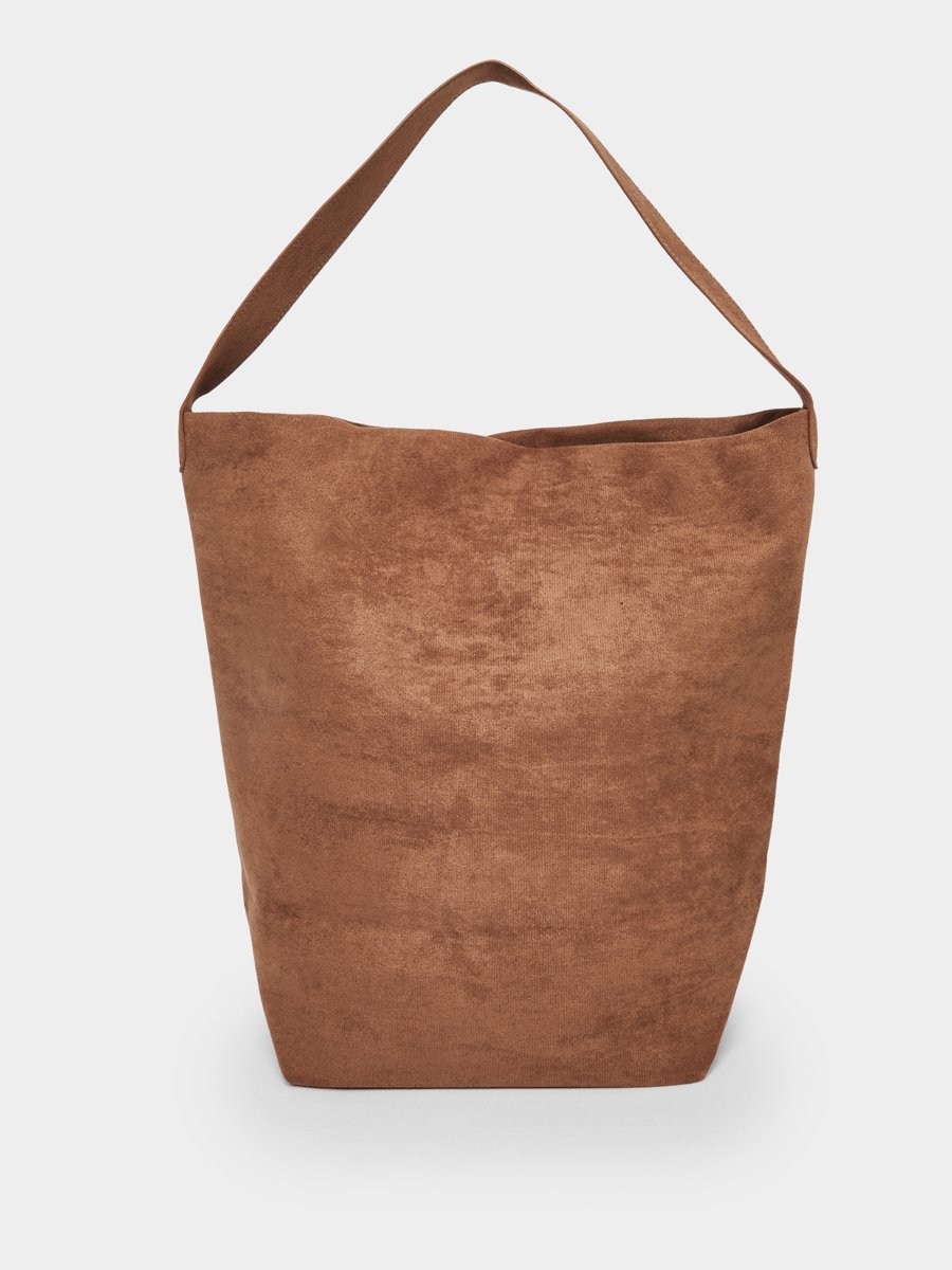 Brown Suede Look Bucket Bag