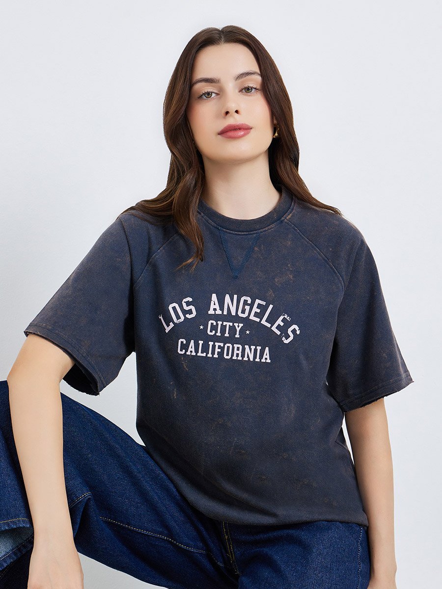 Women Washed 100% Cotton Longline T-Shirt