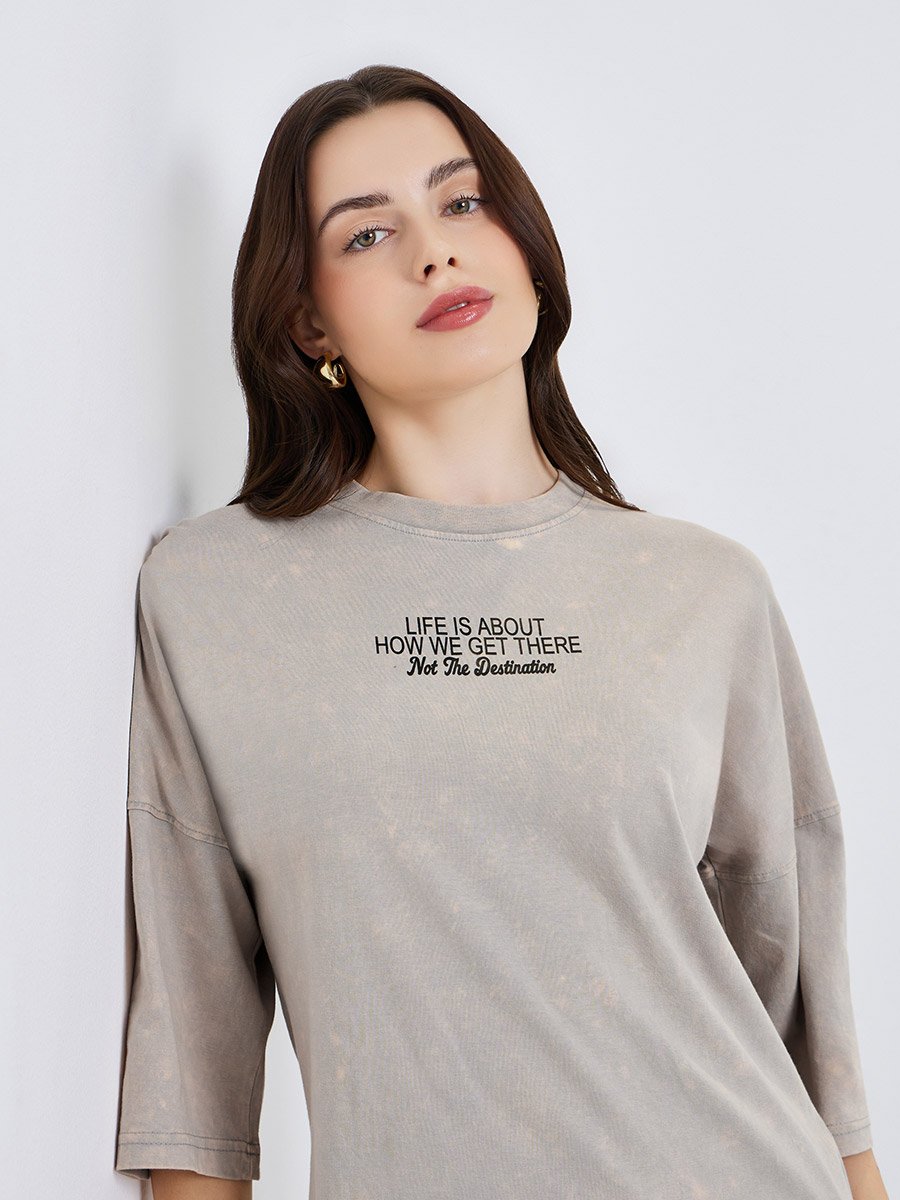 Women Washed Oversized 100% Cotton T-Shirt