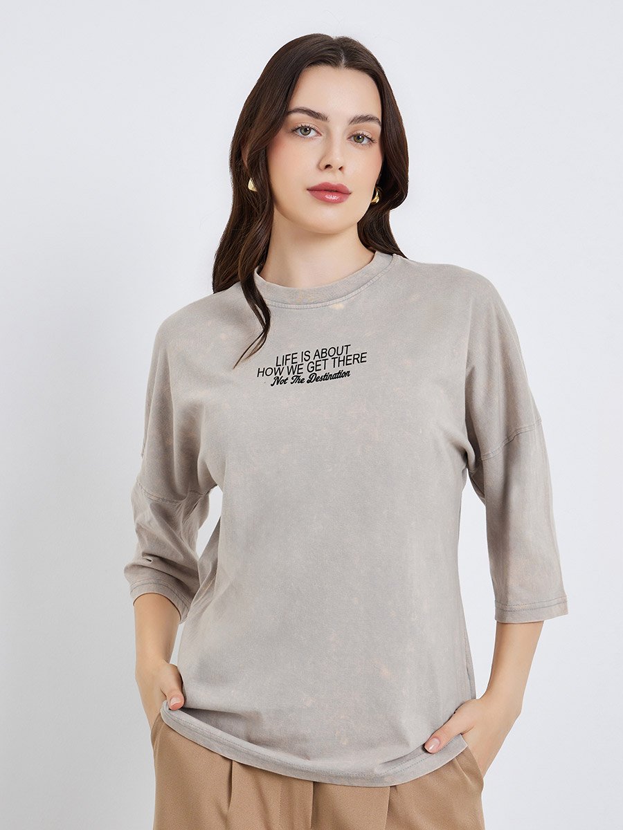 Women Washed Oversized 100% Cotton T-Shirt