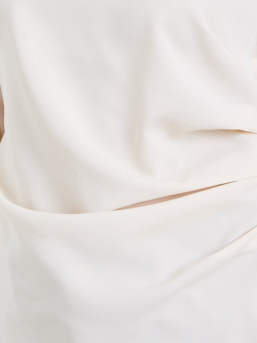 Asymmetric One Sleeve Blouse with Draped Detail