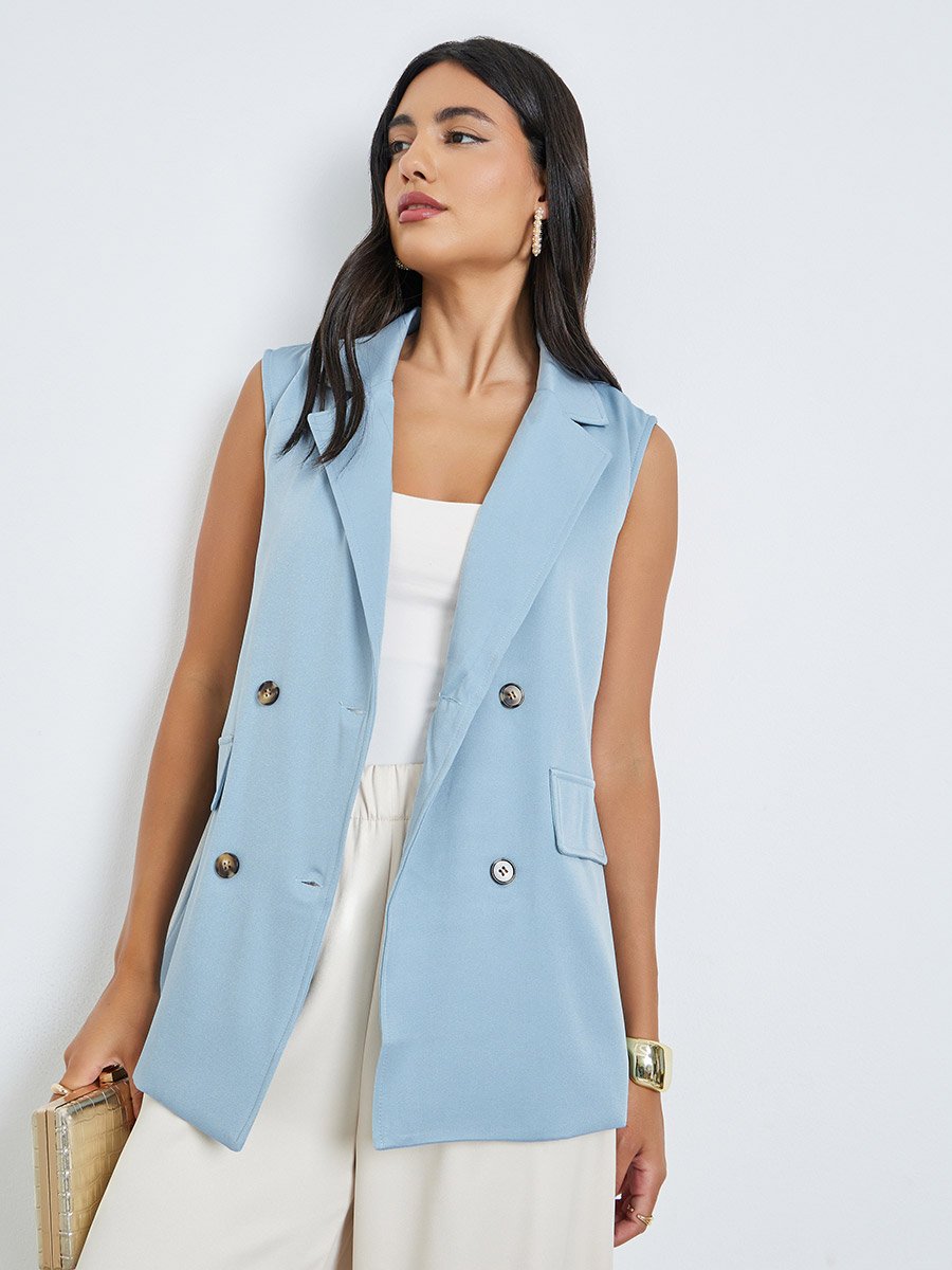 Longline Double Breasted Waistcoat