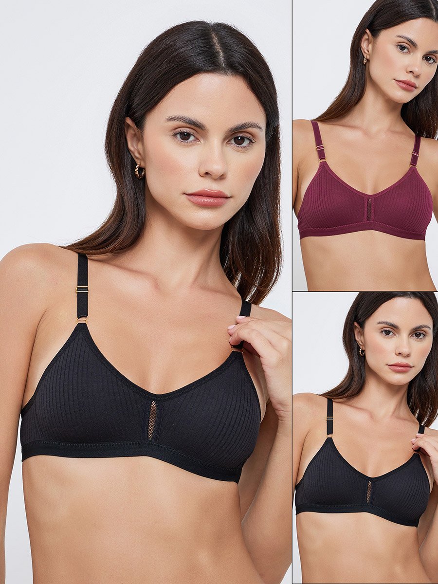 Pack of 2 - Ribbed Non-Wired Padded T-Shirt Bra