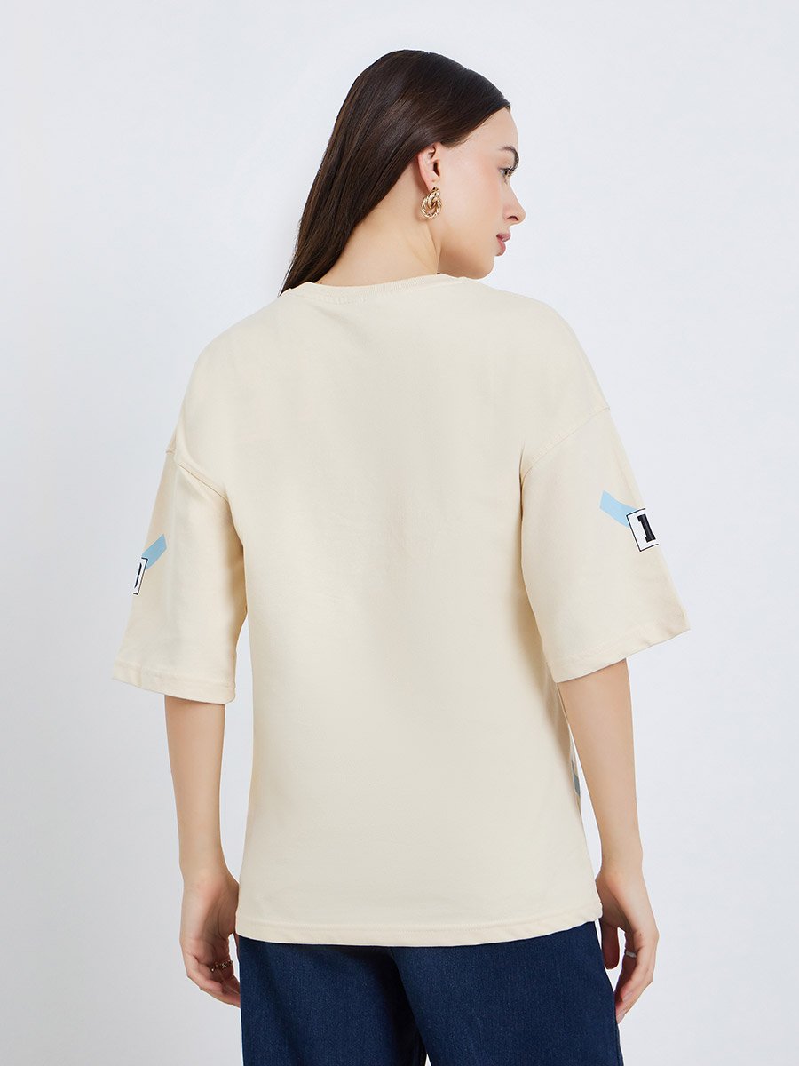 Women Printed Oversized 100% Cotton T-Shirt