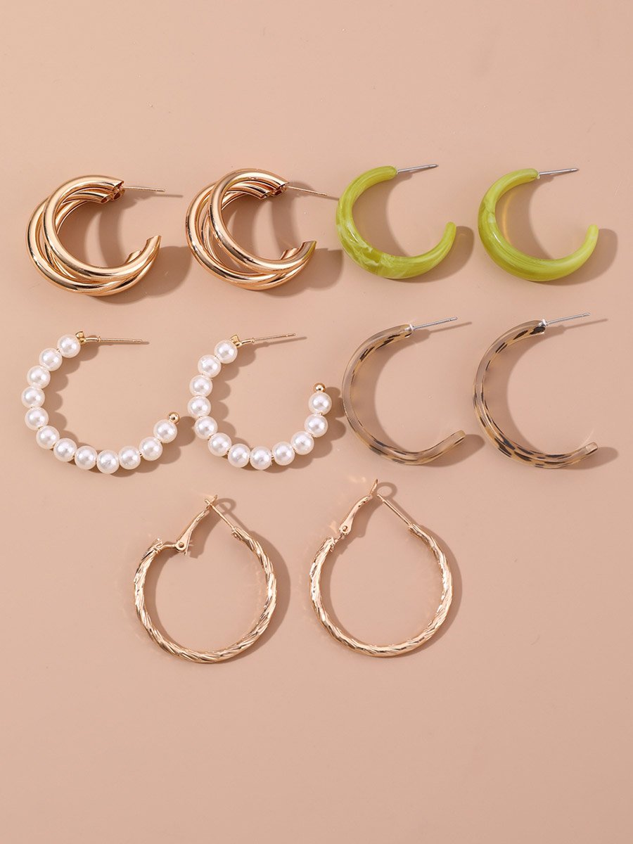 Set of 5 - Assorted Chic Hoop Earrings