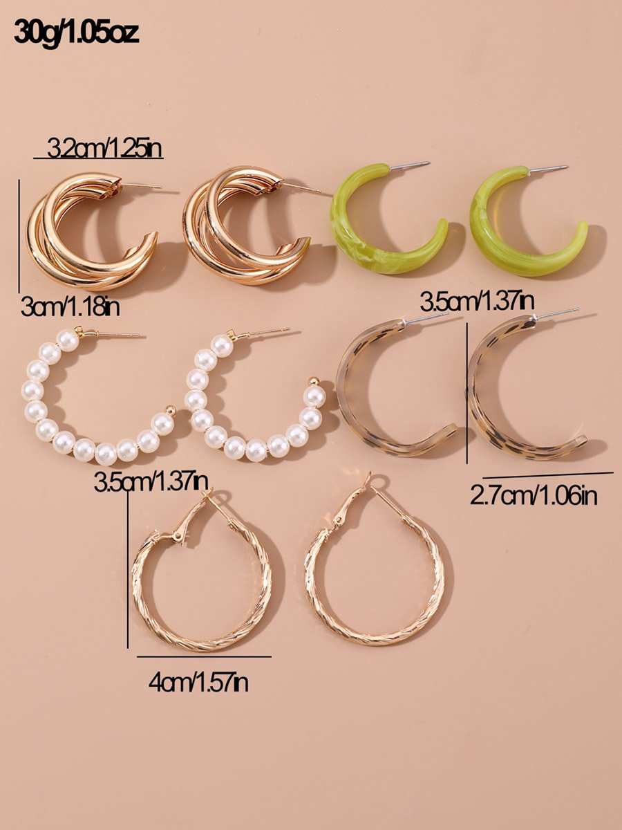 Set of 5 - Assorted Chic Hoop Earrings