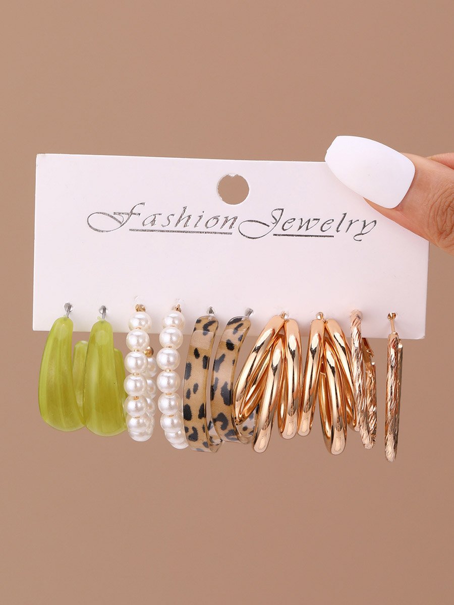 Set of 5 - Assorted Chic Hoop Earrings