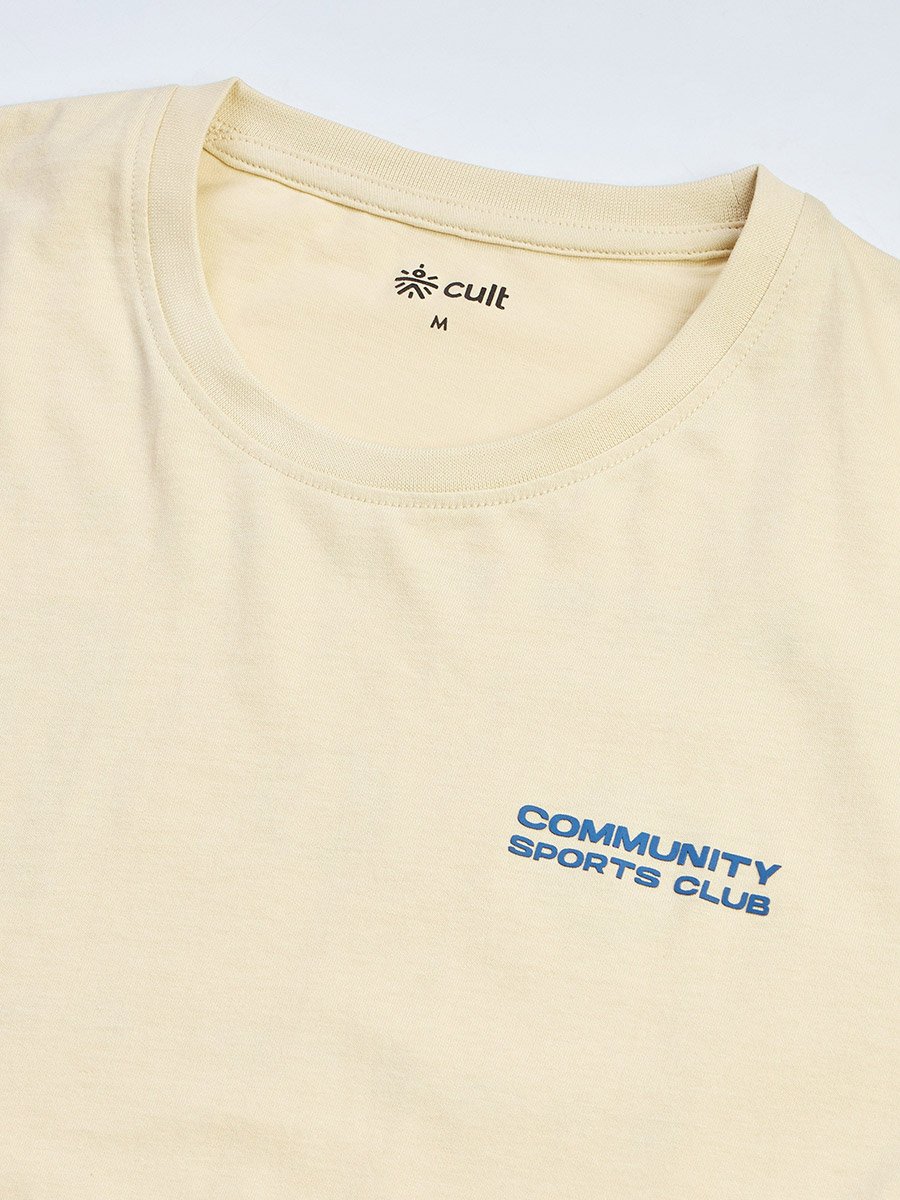 Men Beige Graphic Print Short Sleeve T-Shirt