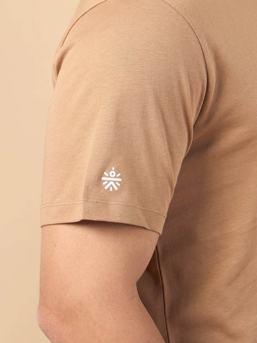 Men Brown Sports League Graphic Print Short Sleeve T-Shirt
