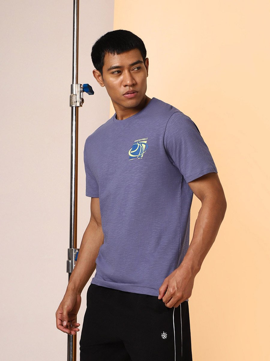 Men Purple Unstoppable Typo Print T-Shirt